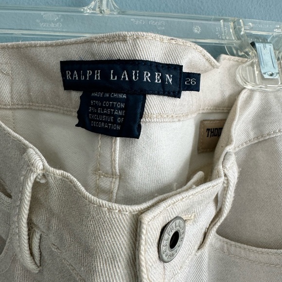 Ralph Lauren Blue Label Cream Jeans w/Lake Placid Patch/Appliqué Size 26 - Picture 4 of 9